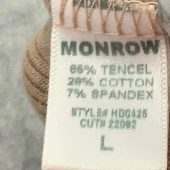 Monrow Ribbed Front Zip Up Dress in Dust Brown Women’s Size Large L - Picture 6 of 7